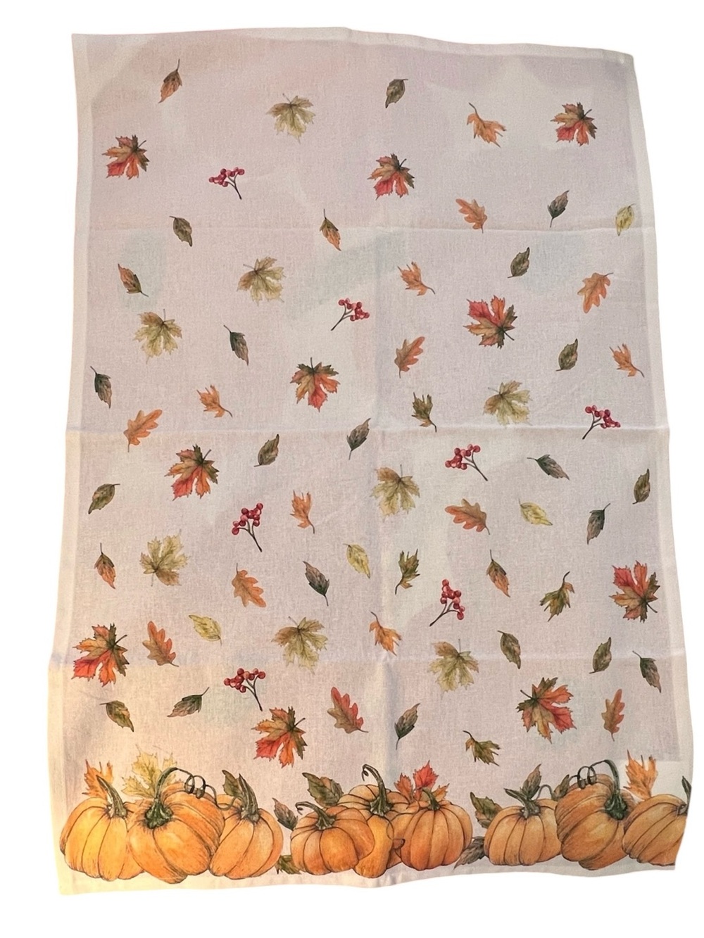 Sur La Table NWOT Pumpkin/Leaf Autumn cotton dish towel size 20”x 30”